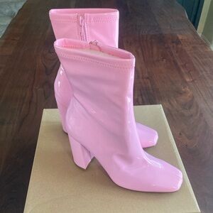 Steve Madden Glossy Pink Heeled Boots